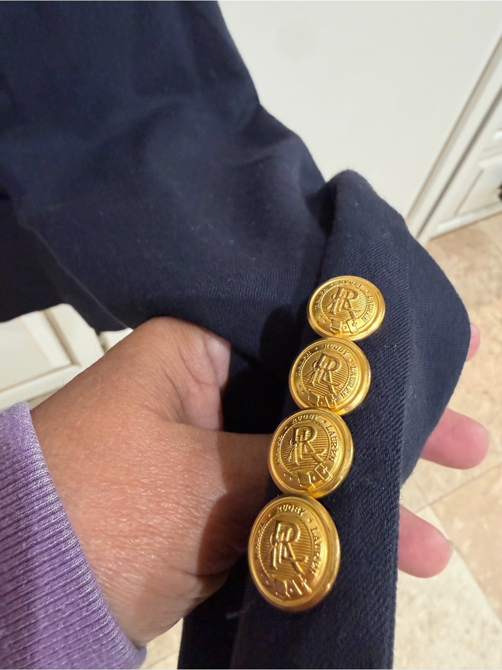VTG Ralph Lauren Rugby Navy Wool Blazer Gold Buttons (124) - Picture 6 of 6